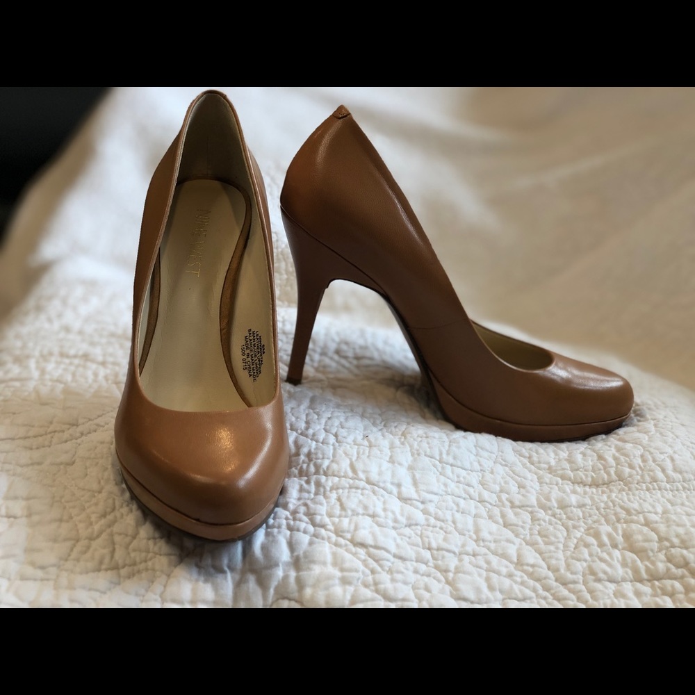 Nine West Beige Platform Heels